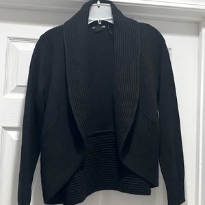 H&M Basic cardigan black acrylic long sleeve sweater.